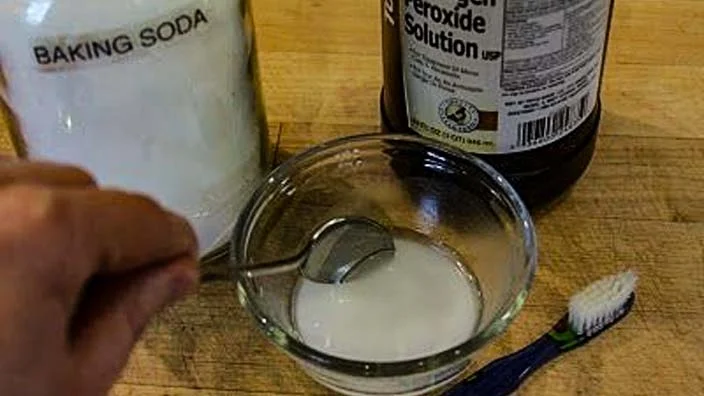mixture of baking soda hydrogen peroxide