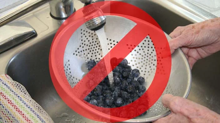 say no to berries washed with tap water