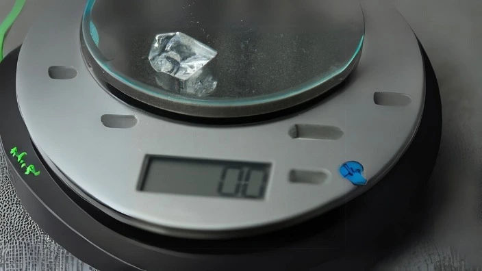 weight crystal on an electric scale