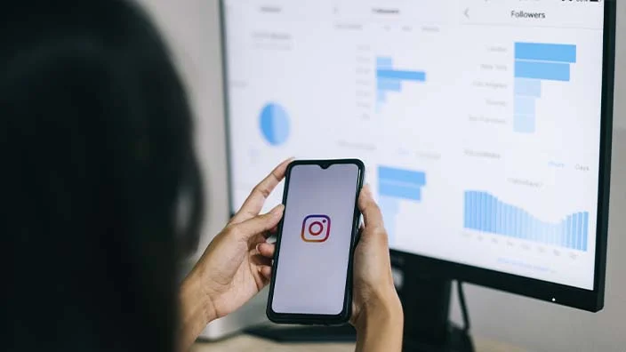a big icon of instagram insights